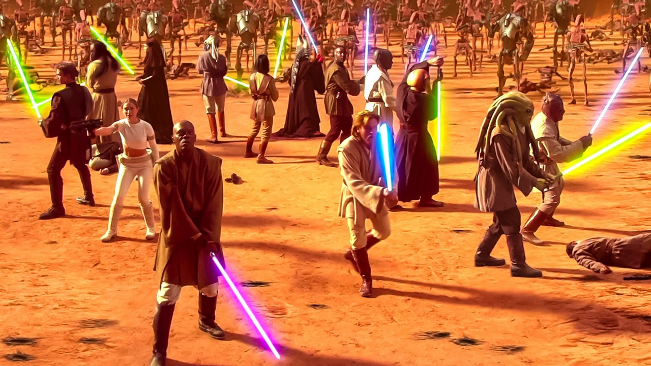 Takiej akcji w Star Wars, jak w nadchodzącym serialu, ponoć jeszcze nie widzieliśmy, źródło grafiki: Gwiezdne wojny: Atak klonów, George Lucas, Lucasfilm, 2002..