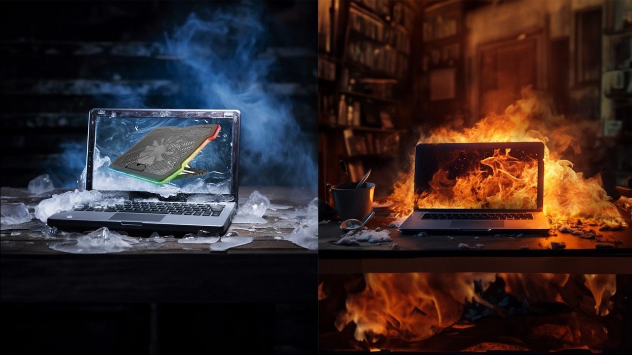 Upały laptopom niegroźne, ale trzeba sobie kupić jedną rzecz, źródło grafiki: Midjourney.
