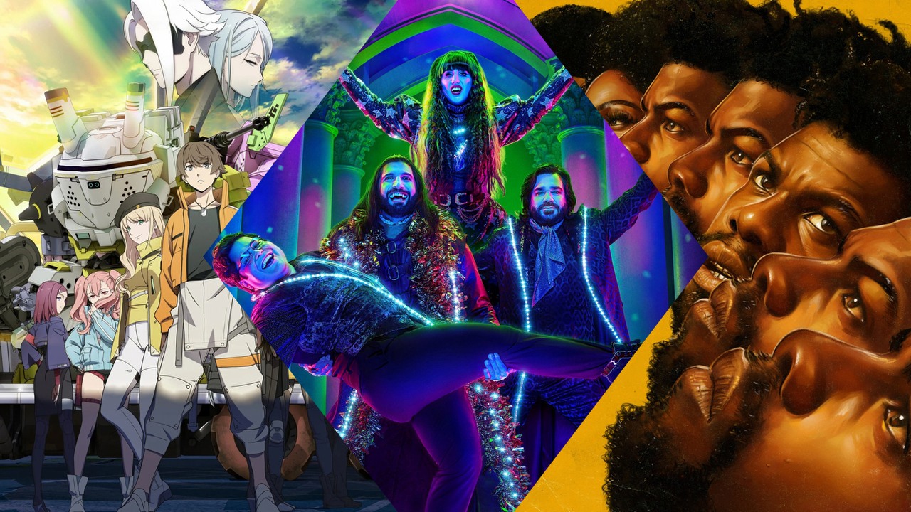 Co obejrzeć na Netflix, HBO Max i Disney Plus w weekend 21-23 lipca 2023 roku, źródło grafiki: Synduality: Noir, Yusuke Yamamoto, Disney, 2023 / Co robimy w ukryciu, Jemaine Clement, FX, 2019 / Sklonowali Tyrone'a, Juel Taylor, Netflix, 2023.