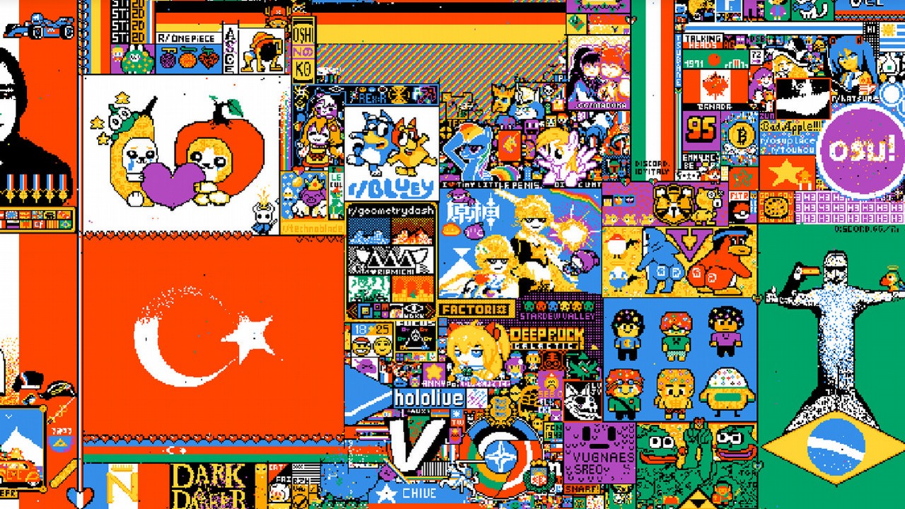 Powraca wielkie internetowe płótno; społeczność tworzy obrazy w cieniu kontrowersji, źródło grafiki: r/place.