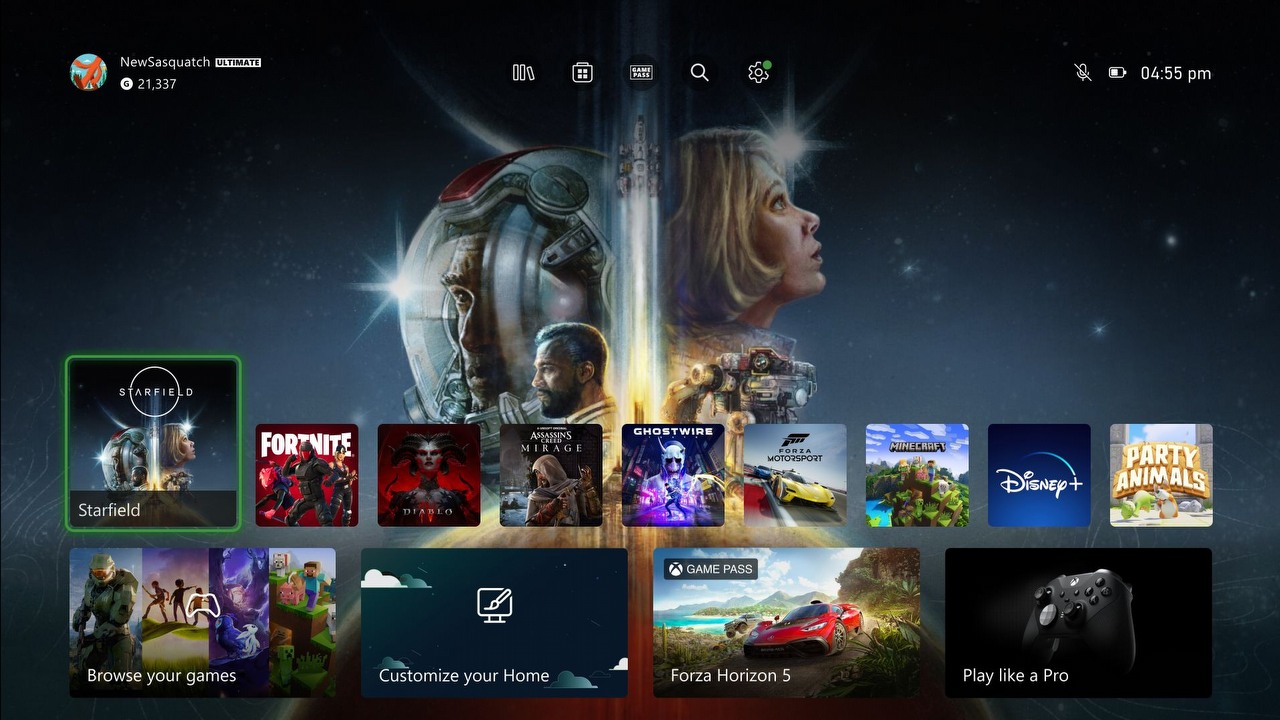 „Witaj w nowym Xbox Home”; konsola redefiniuje wygląd i układ menu, źródło grafiki: Microsoft.