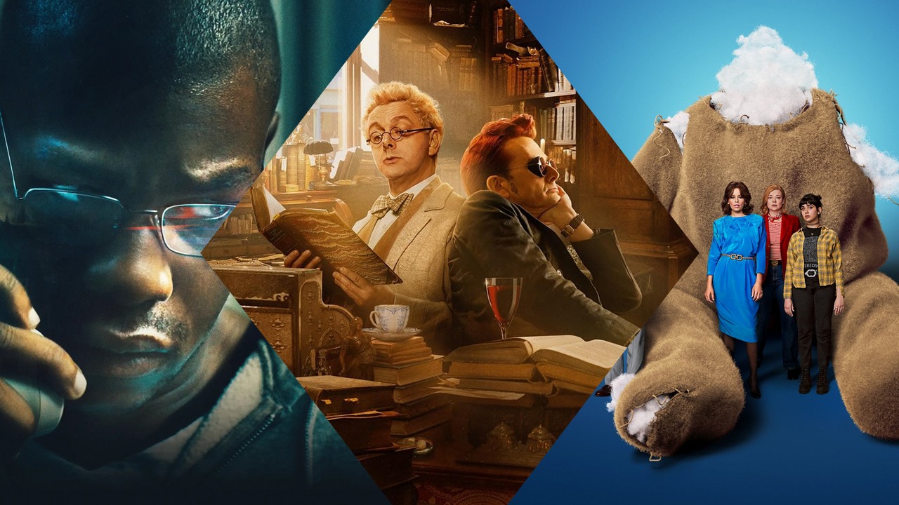 Co obejrzeć na Prime Video, Apple TV Plus i SkyShowtime w weekend 28-30 lipca 2023 roku, źródło grafiki: Breaking, Abi Damaris Corbin, Bleecker Street, 2022 / Dobry omen, Neil Gaiman, Amazon Prime Video, 2019 / Bańka pluszaków, Kristin Gore i Damian Kulash, Apple TV+, 2023.