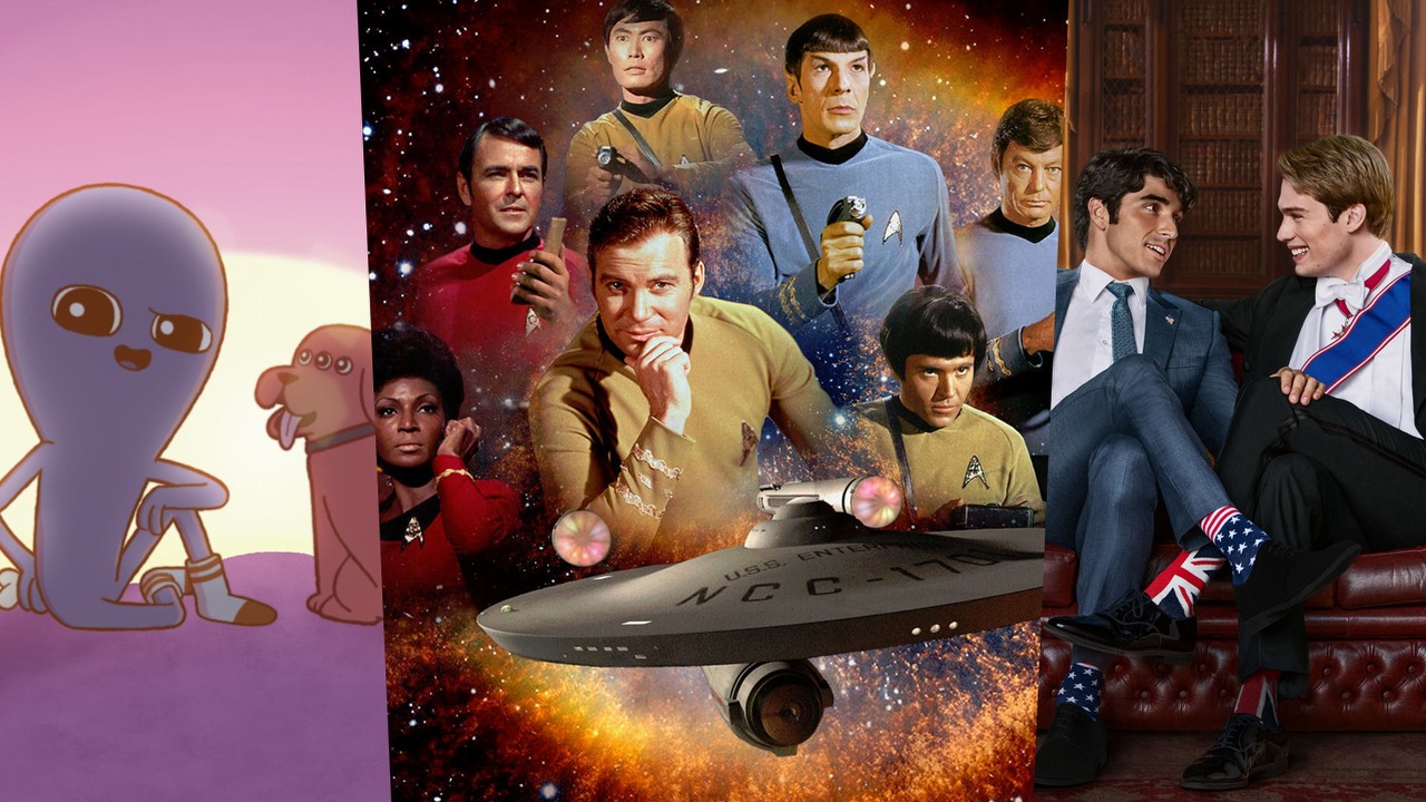 Co obejrzeć na Prime Video, Apple TV Plus i SkyShowtime w weekend 11-13 sierpnia 2023 roku, źródło grafiki: Nieobca planeta, Dan Harmon i Nathan W. Pyle, Apple TV+, 2023 / Star Trek, Gene Roddenberry, NBC, 1966 / Red, White & Royal Blue, Matthew Lopez, Amazon Prime Video, 2023.