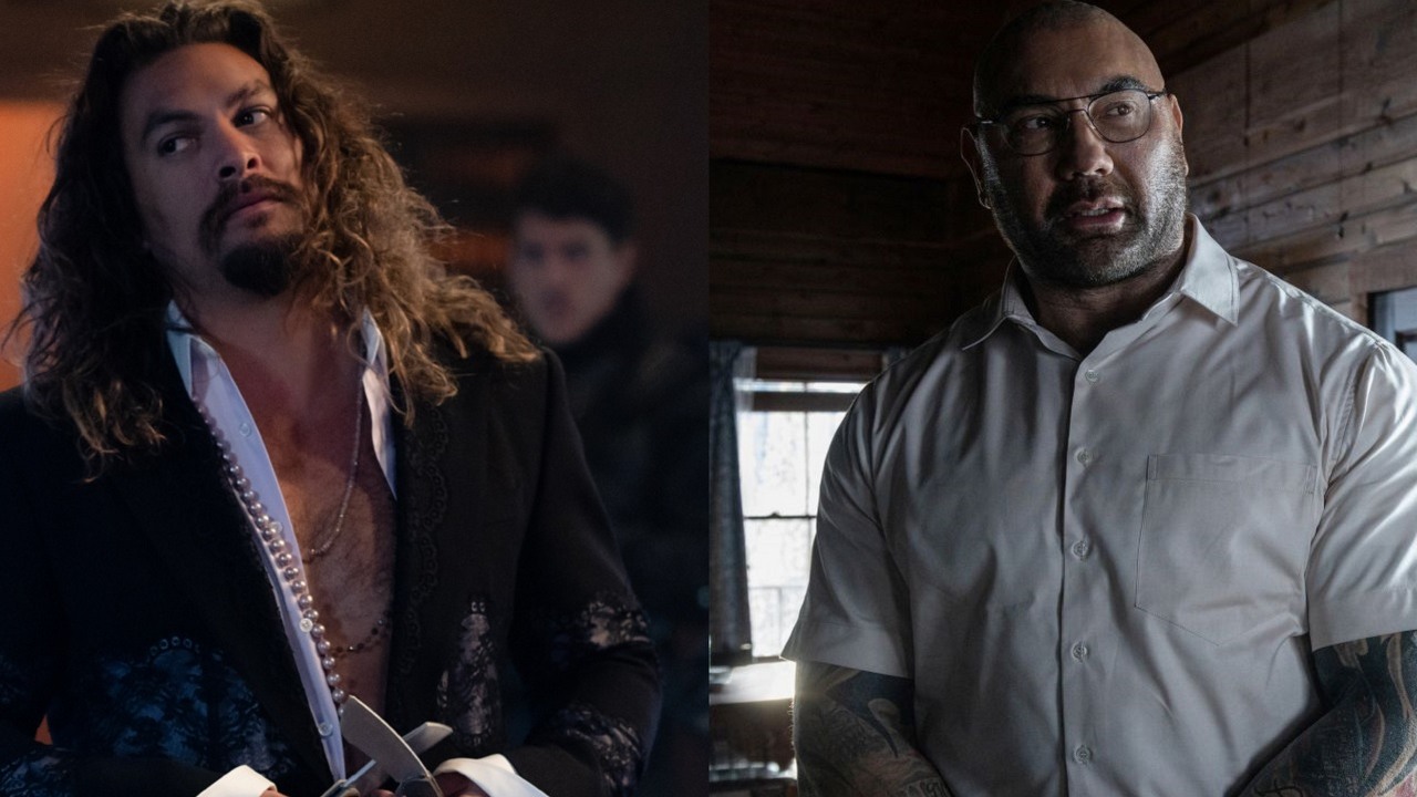 Film akcji z Jasonem Momoa i Dave’em Bautistą wyreżyseruje filmowiec DC, źródło grafiki: Szybcy i wściekli 10, Louis Leterrier, Universal Pictures, 2023 / Pukając do drzwi, M. Night Shyamalan, Universal Pictures, 2023.