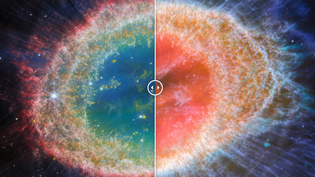 Teleskop Webba uchwycił piękno Mgławicy Pierścień, źródło grafiki: ESA.