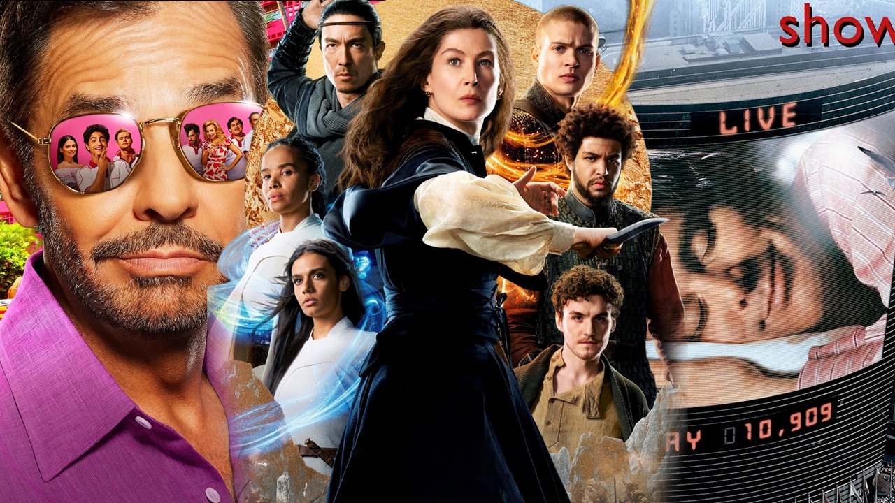 Co obejrzeć na Prime Video, Apple TV Plus i SkyShowtime w weekend 1-3 września 2023 roku, źródło grafiki: Acapulco, Austin Winsberg, Eduardo Cisneros i Jason Shuman, Apple TV+ / Koło czasu, Rafe Judkins, Amazon Prime Video, 2021 / Truman Show, Peter Weir, Paramount Pictures, 1998.