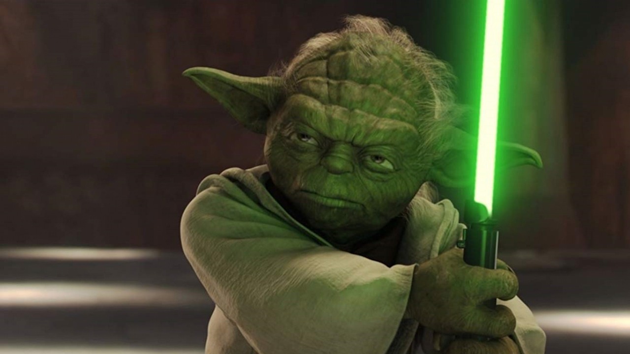 W pierwotnych planach George’a Lucasa Yoda całkowicie pozbawiony był tej kluczowej dla mistrza Jedi umiejętności, źródło grafiki: Gwiezdne wojny: Zemsta Sithów, Goerge Lucas, Lucasfilm, 2005.