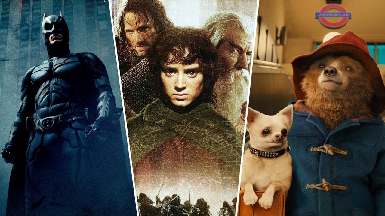 Krytycy wybrali, to dzieło akcji jest najlepszym filmem ostatnich 25 lat, źródło grafiki: Mroczny Rycerz, Christopher Nolan, Warner Bros., 2008 / Władca Pierścieni: Drużyna Pierścienia, Peter Jackson, Warner Bros., 2001 / Padington, Paul King, Anton Capital Entertainment, 2017.