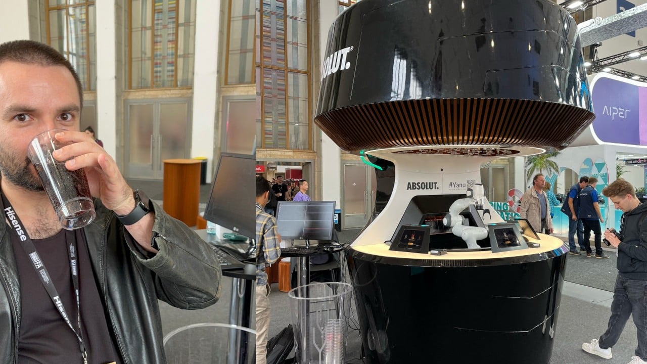 Robotyczny barman sterowany przez AI z IFA zaserwował nam colę, źródło grafiki: własne.