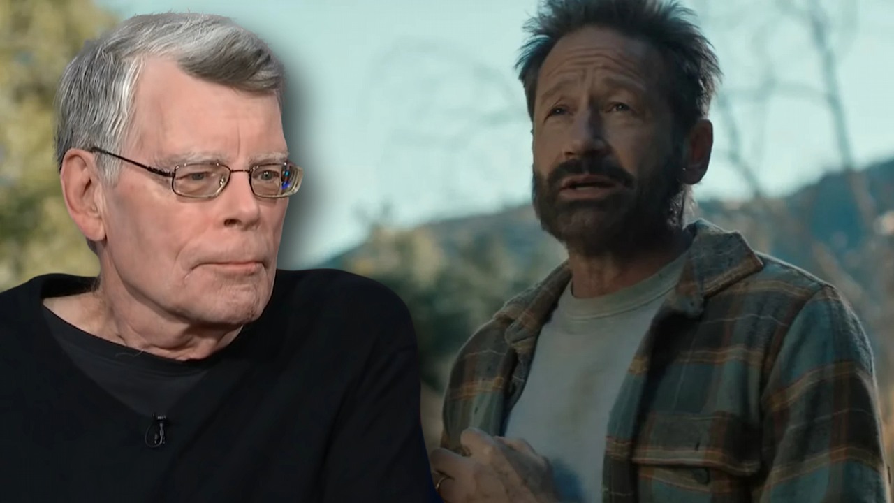 David Duchovny zachwycił samego Stephena Kinga. Zobacz zwiastun nowego Smętarza dla zwierzaków, źródło grafiki: Pet Sematary: Bloodlines, Lindsey Beer, Paramount Pictures, 2023 / YouTube, The Late Show with Stephen Colbert, 2021.