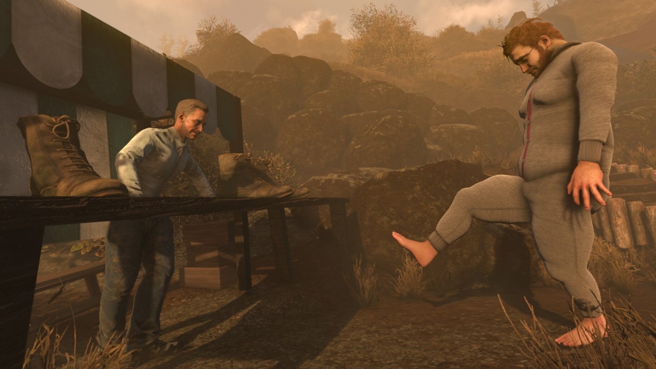 Zobacz gameplay z Baby Steps - oryginalnej gry o nerdzie stawiającym pierwsze kroki, źródło grafiki: Devolver Digital.