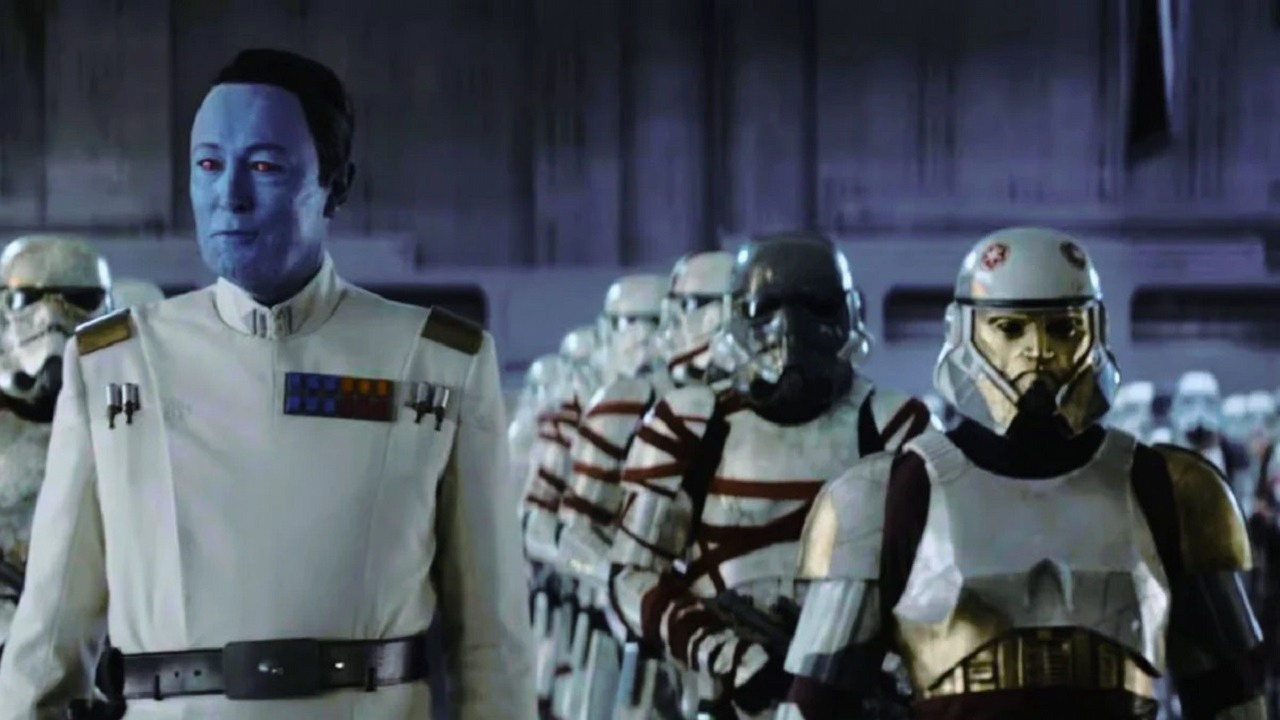 Za powstaniem Nocnych Szturmowców, armii Wielkiego admirała Thrawna z Ahsoki, może stać przerażająca historia, źródło grafiki: Ahsoka; Dave Filoni; Disney+; 2023.