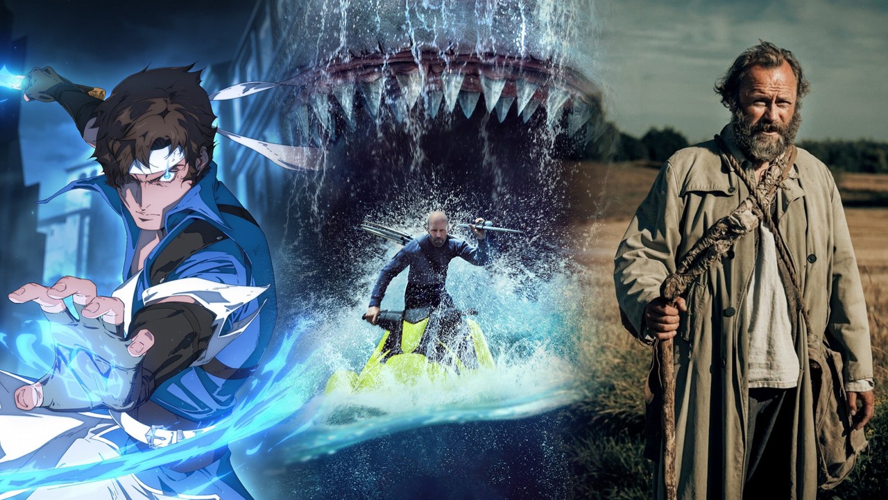 Co obejrzeć na Netflix, HBO Max i Disney Plus w weekend 29 września - 1 października 2023 roku, źródło grafiki: Castlevania: Nocturne, Clive Bradley, Netflix, 2023 / Meg 2: Głębia, Ben Wheatley, Warner Bros. Pictures, 2023 / Znachor, Michał Gazda, Netflix, 2023.