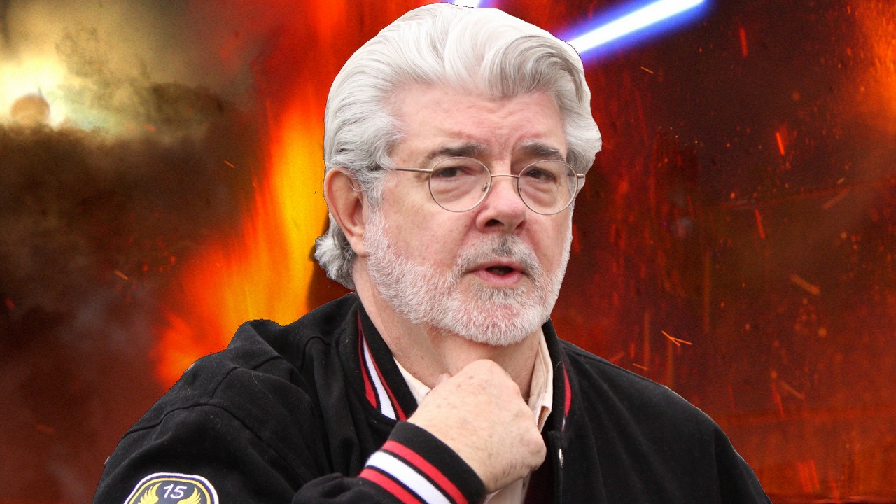 George Lucas po latach wyjawił, jak się czuł, sprzedając Gwiezdne wojny Disneyowi, źródło grafiki: kolaż własny; flickr.com, George Lucas, fot. James Santelli/Neon Tommy; Gwiezdne wojny: część III - Zemsta Sithów, reż. George Lucas, Lucasfilm, 2005.