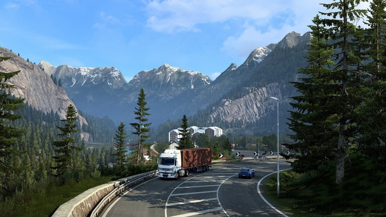 Twórcy ETS2 chwalą się, jak odświeżyli przepiękne drogi wokół „Dachu Europy”, źródło grafiki: SCS Software.