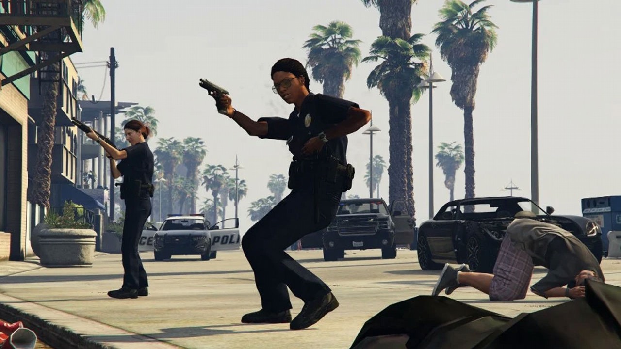 GTA 6 może zachwycić realistycznymi animacjami dzięki nowej technologii, źródło grafiki: Rockstar Games. Screen z GTA 5 z ulepszającym animacje modem Euphoria Ragdoll Overhaul..
