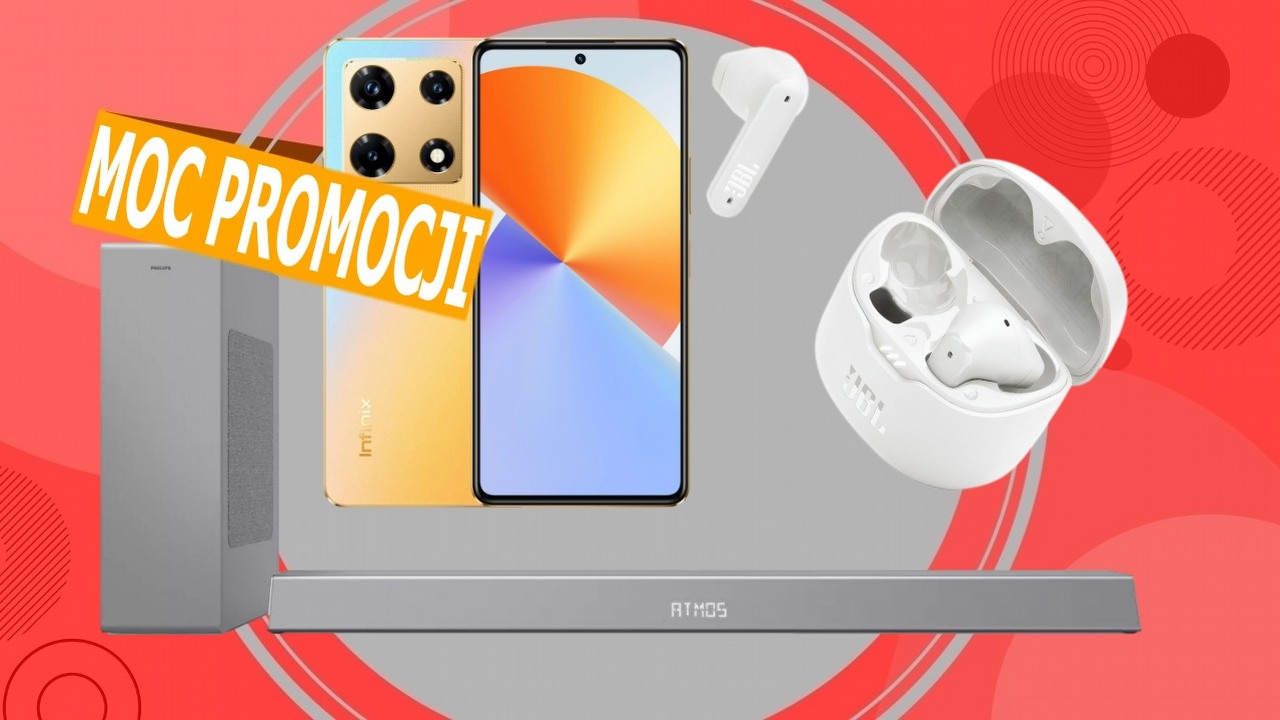 Black Friday 2023 w Media Expert - ruszyła promocja Black Weeks, źródło grafiki: Infinix, JBL, Philips; materiały promocyjne.