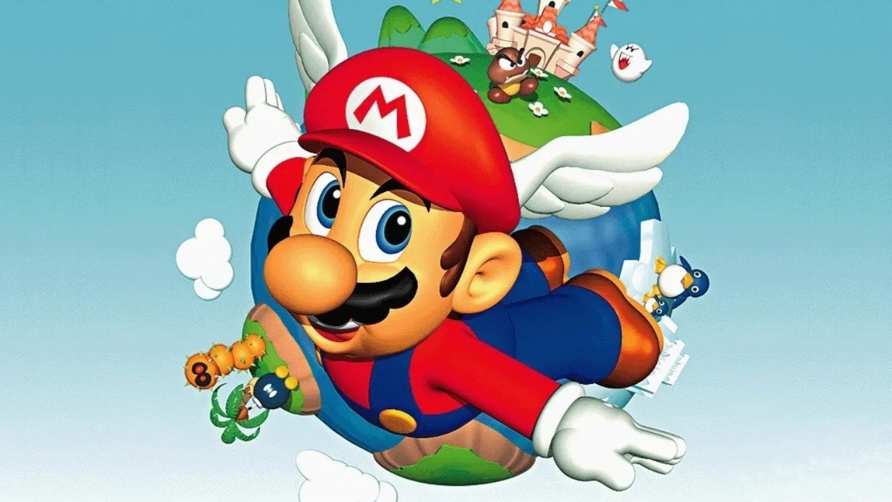 Skąd wziął się charakterystyczny sposób biegania Mario? Bohater zawdzięcza go Akirze Toriyamie, źródło grafiki: Super Mario 64; Nintendo; 1996.