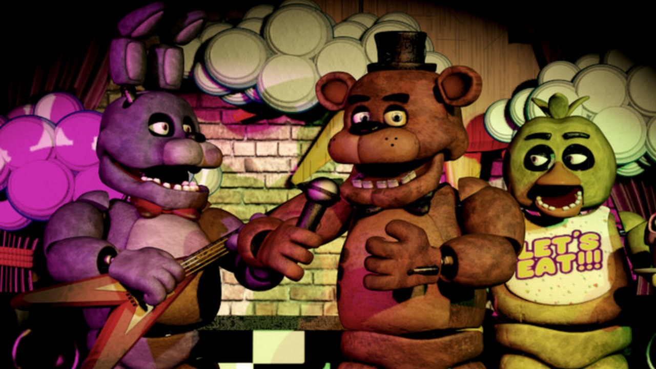 Czy Pięć koszmarnych nocy zmieniło oczy animatroników? Porównanie postaci z gry i filmu, źródło grafiki: Five Nights at Freddy's, deweloper: Scott Cawthon.
