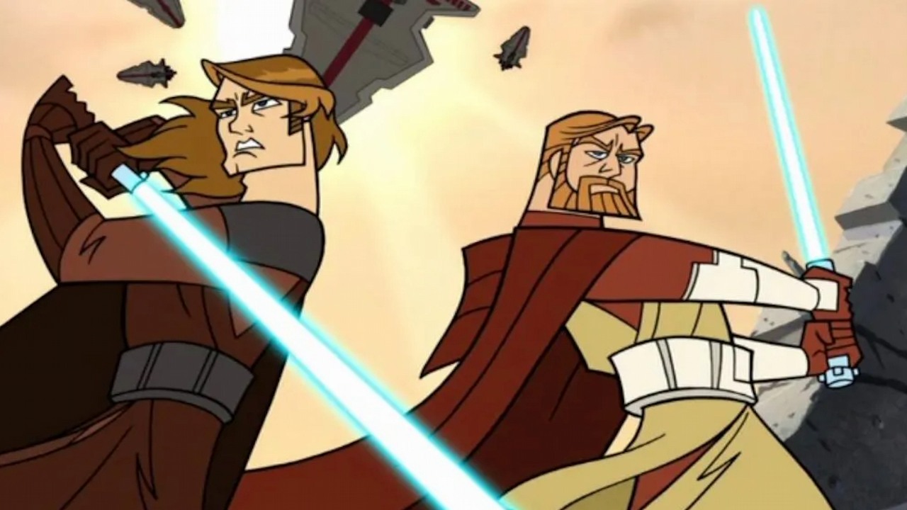 Po 19 latach pojedynek na miecze świetlne z Wojen Klonów wciąż należy do najlepszych. Fani wspominają go w rocznicę serialu Star Wars, źródło grafiki: Gwiezdne wojny: Wojny Klonów, Genndy Tartakovsky, Lucasfilm, 2003.
