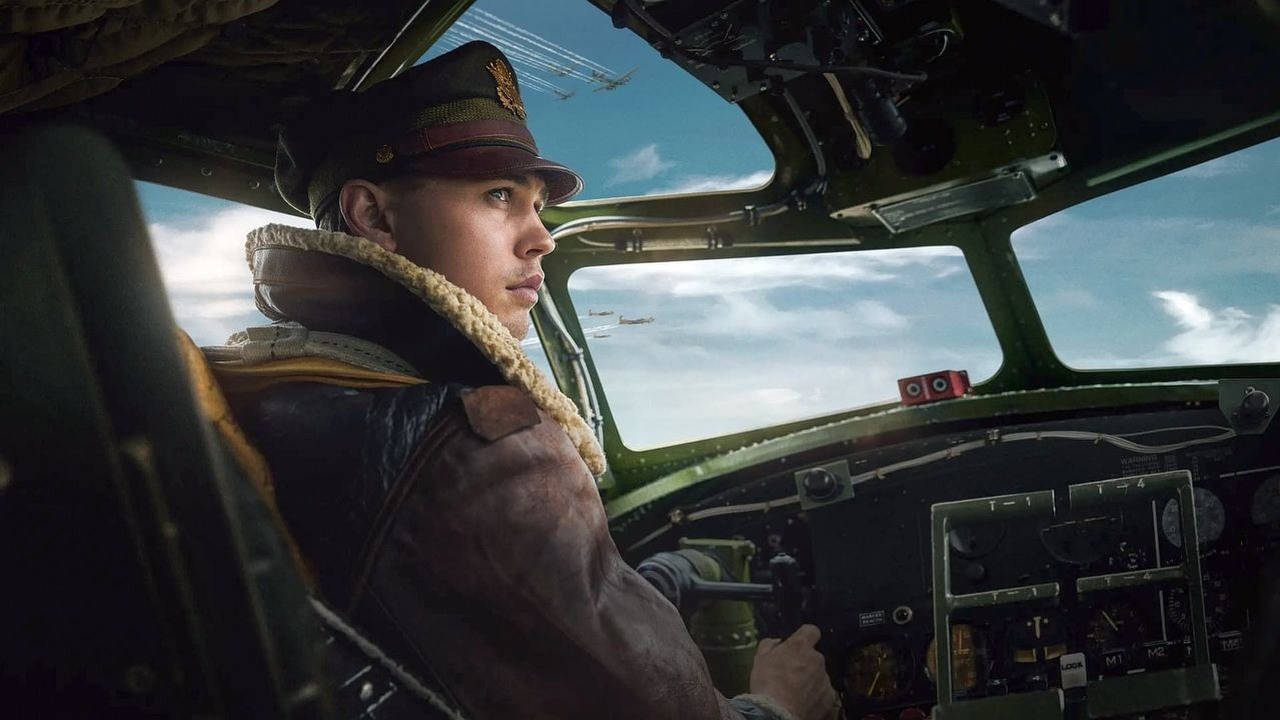 Masters of the Air nadlatują w widowiskowym zwiastunie. Trailer zdradza datę premiery serialu z Austinem Butlerem, źródło grafiki: Władcy przestworzy, Steven Spielberg, Apple Studios, 2024..