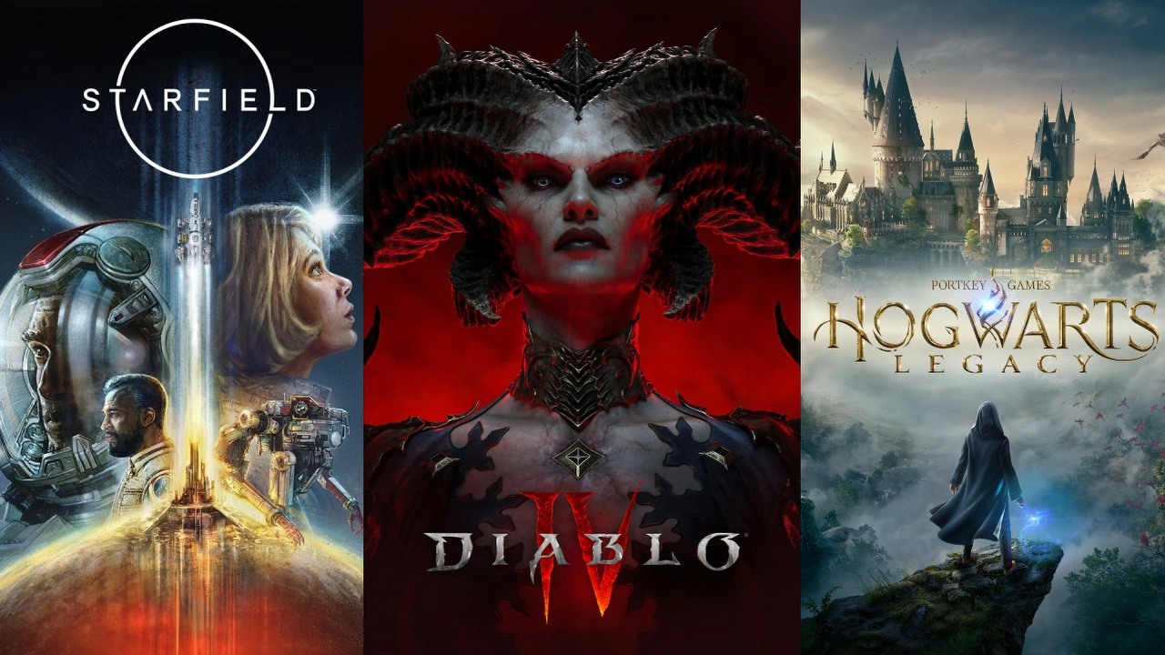 Starfield, Diablo 4 i Hogwarts Legacy największymi przegranymi TGA 2023, źródło grafiki: Bethesda, Blizzard, Warner Bros..