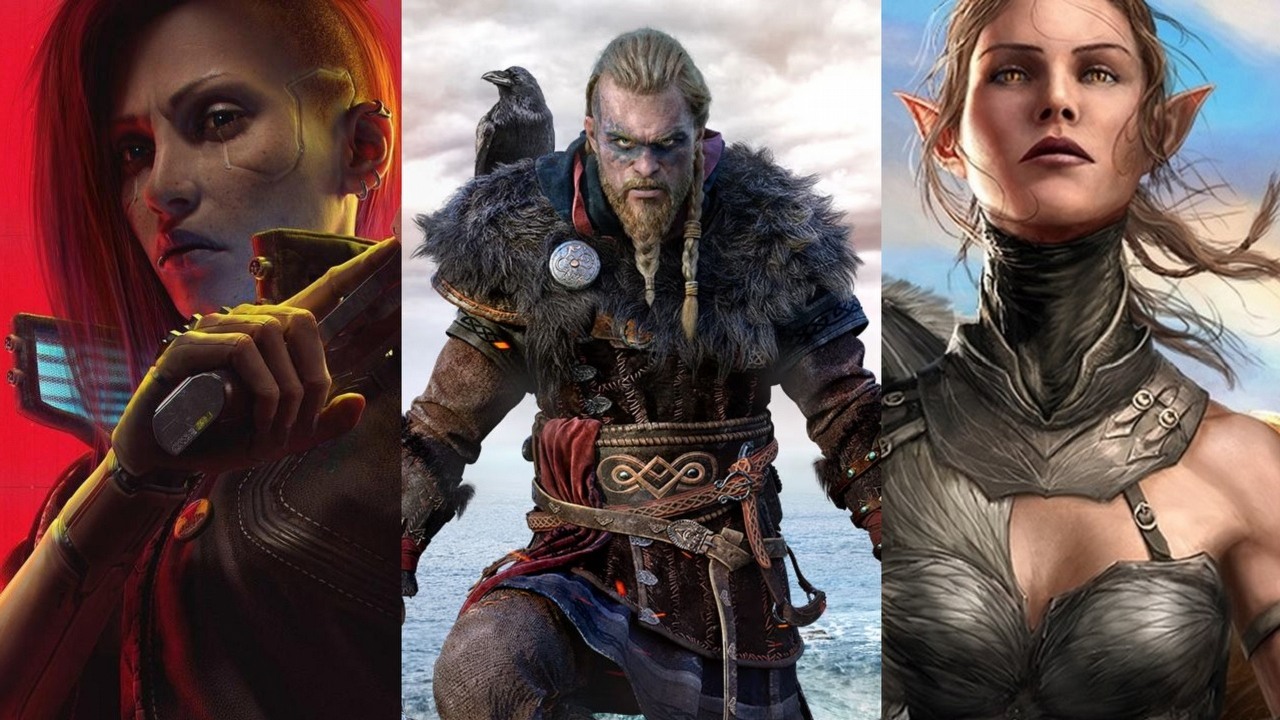 Najlepsze promocje na gry RPG na wyprzedażach na Steam, GOG i w Epic Games Store, źródło grafiki: CD Projekt Red / Ubisoft / Larian Studios..