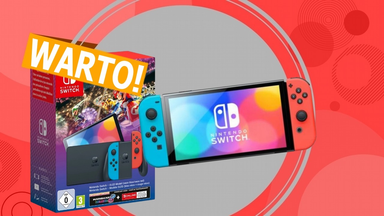 Nintendo Switch OLED w zestawie z Mario Kart 8! Promocja na konsolę z okazji Black Friday, źródło grafiki: Nintendo.