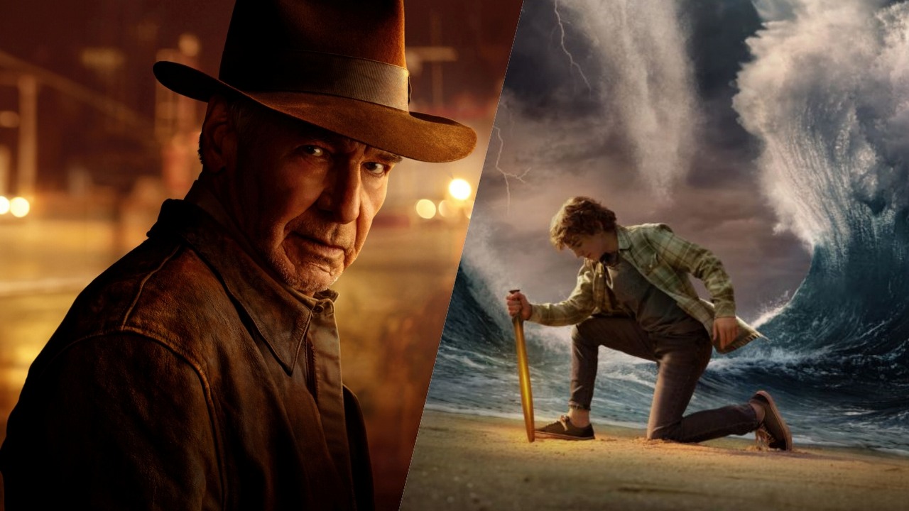 Disney Plus na grudzień 2023 - lista seriali i filmów, źródło grafiki: Indiana Jones i Artefakt przeznaczenia, James Mangold, Lucasfilm, 2023 / Percy Jackson i bogowie olimpijscy, James Bobin, Walt Disney Studios, 2023.