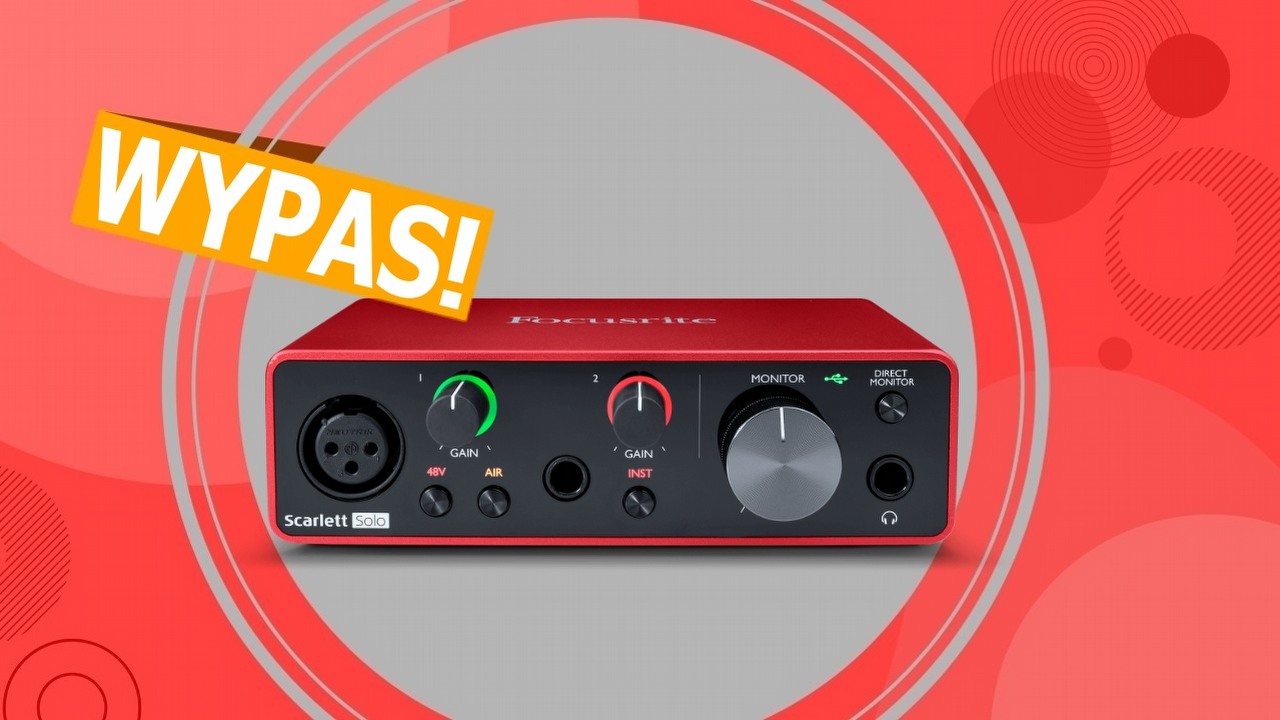 Interfejs audio w mega promocji. Focusrite Scarlett w niskiej cenie, źródło grafiki: Focusrite; materiały promocyjne.