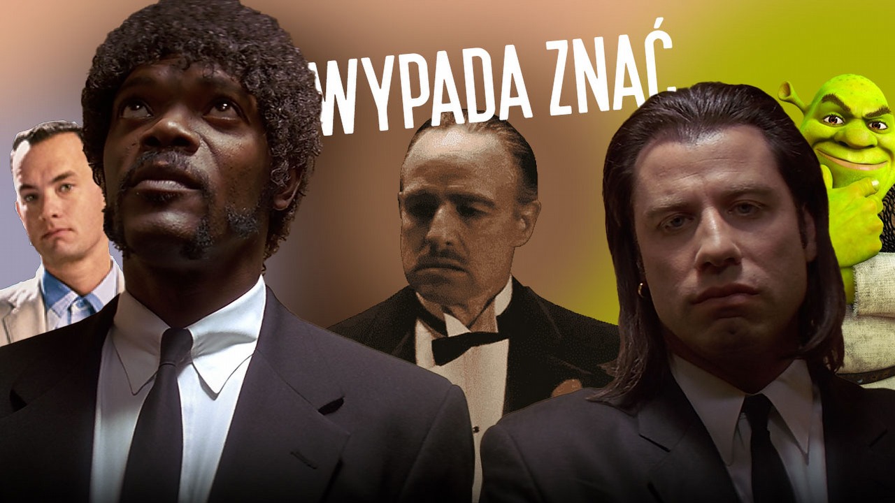 Kultowe filmy, które każdy powinien obejrzeć, nasz top 10, źródło grafiki: Pulp Fiction, Quentin Tarantino, Miramax, 1994 / Ojciec chrzestny, Francis Ford Coppola, Paramount Pictures, 1972 / Forrest Gump, Robert Zemeckis, Paramount Pictures, 1994 / Shrek, Andrew Adamson i Vicky Jenson, Paramount Pictures, 2001.