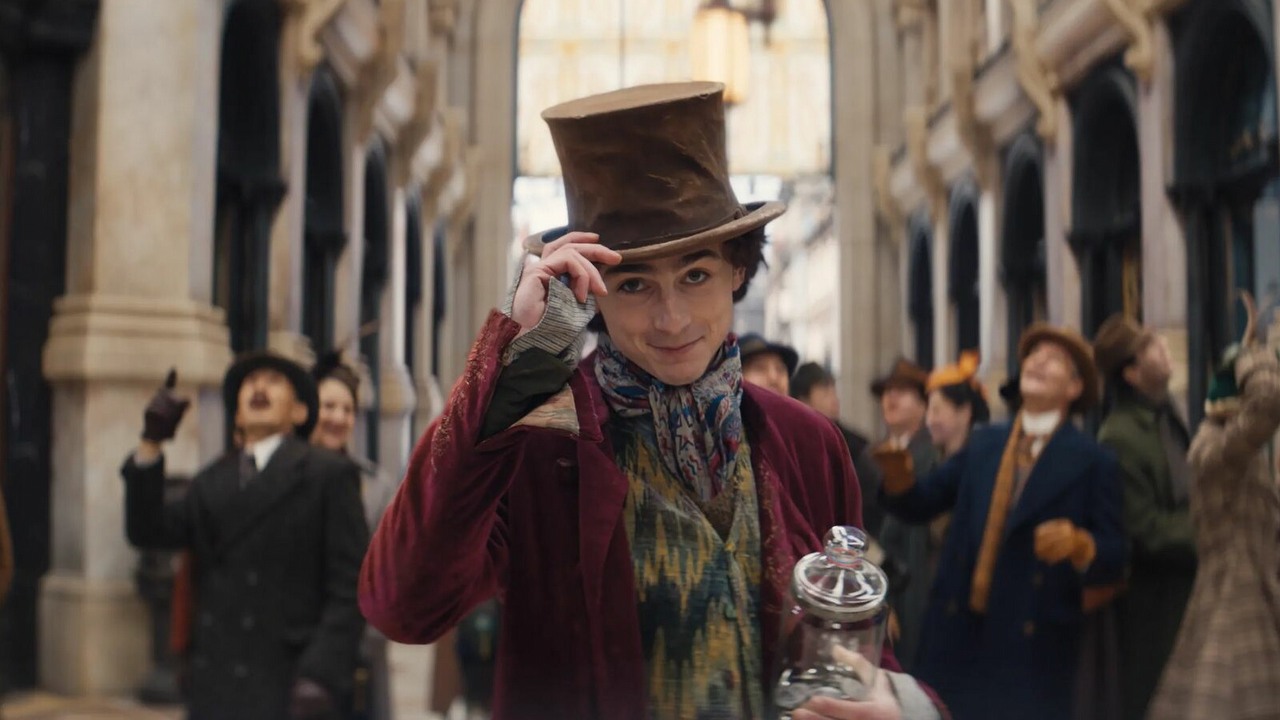 Czy w filmie Wonka jest scena po napisach?, źródło grafiki: Wonka, Paul King, Warner Bros., 2023.