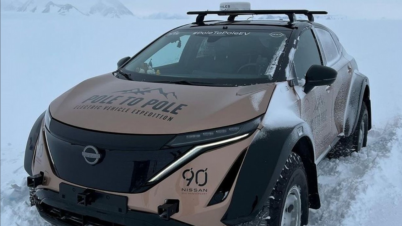 9 miesięcy w drodze z Arktyki do Antarktydy: Nissan Ariya udowadnia potencjał pojazdów elektrycznych, źródło grafiki: Poletopoleev | Instagram.