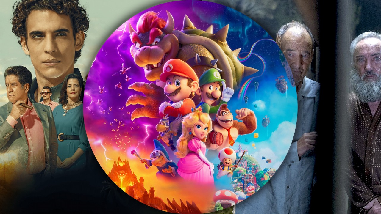 Co obejrzeć na Prime Video, Apple TV Plus i SkyShowtime w weekend 29-31 grudnia 2023 roku, źródło grafiki: Los Farad, Mariano Barroso i Alejandro Hernandez, Amazon Prime Video, 2023 / Super Mario Bros. Film, Aaron Horvath i Michael Jelenic, Universal Pictures, 2023 / Mój sąsiad Adollf, Leon Prudovsky, 2-Team Productions, 2022.