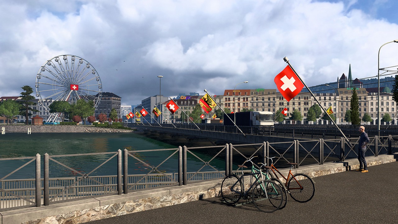 Twórcy ETS2 chwalą się odświeżeniem Szwajcarii na nowym filmie; zobacz, jak pięknieją Alpy, źródło grafiki: SCS Software.