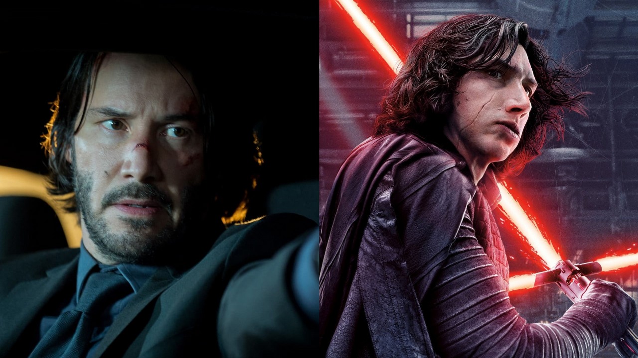 Reżyser Johna Wicka ma pomysły na filmy Star Wars i chętnie by je zrealizował, źródło grafiki: John Wick, Chad Stahelski, Lionsgate, 2024 /  Gwiezdne wojny: Ostatni Jedi, Rian Johnson, Disney, 2017.
