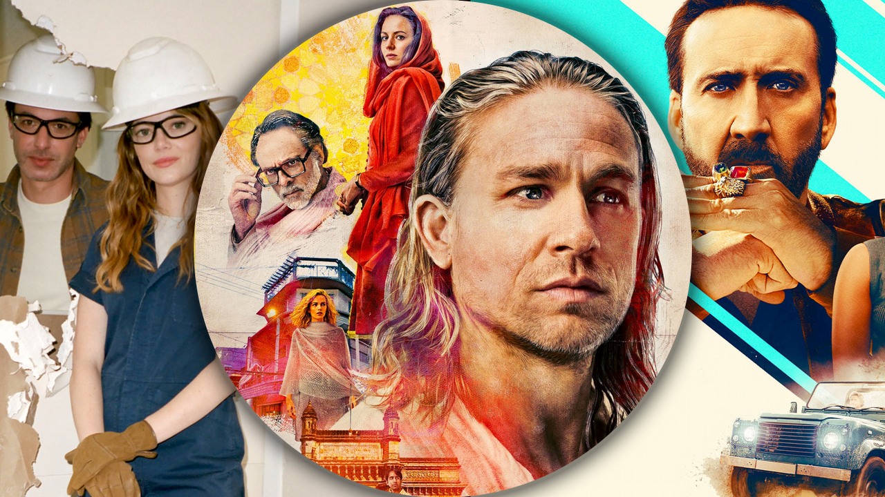 Co obejrzeć na Prime Video, Apple TV Plus i SkyShowtime w weekend 5-7 stycznia 2024 roku, źródło grafiki: The Curse, Nathan Fielder i Benny Sadfie, Showtime, 2023 / Shantaram, Eric Warren Singer i Steve Lightfoot, Apple TV+, 2022 / Nieznośny ciężar wielkiego talentu, Tom Gormican, Lionsgate, 2022.
