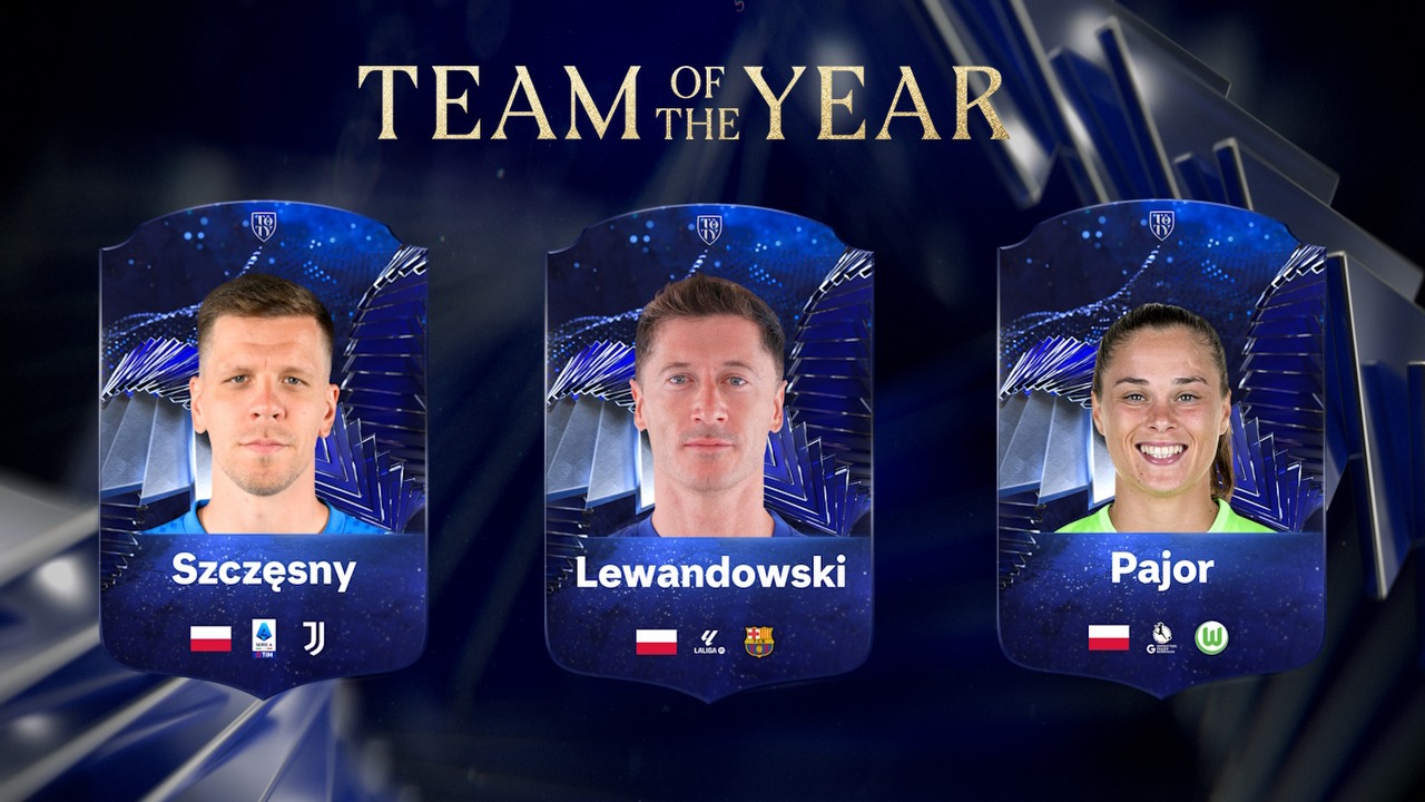Lewandowski, Szczęsny i Pajor reprezentują Polskę w głosowaniu na Drużynę Roku EA Sports FC 24, źródło grafiki: Electronic Arts.