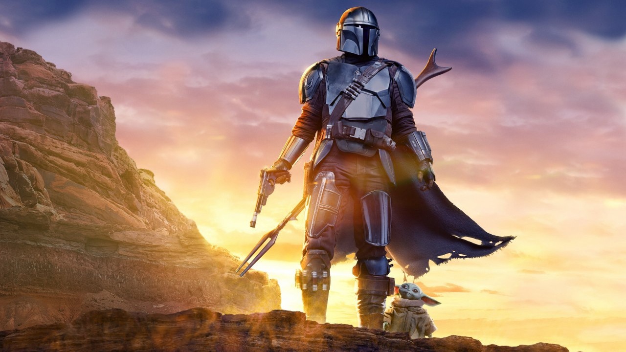 Film The Mandalorian ma nie zagrozić 4. sezonowi serialu. Wygląda na to, że Din Djarin i Grogu powrócą w obu produkcjach, źródło grafiki: Mandalorianin; Jon Favreau; Disney+; 2019.
