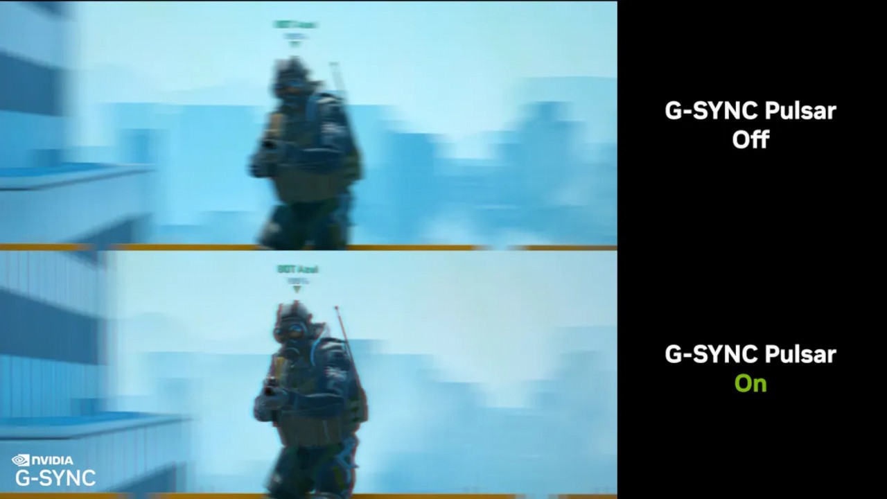 Nvidia G-Sync Pulsar ma być gratką dla wymagających graczy, zredukuje wrażenie rozmycia obrazu, źródło grafiki: Nvidia.