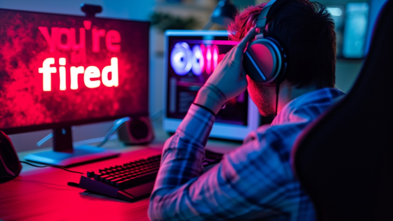 Zwolnienia w branży gier. Aktualizowana lista studiów dotkniętych redukcjami w 2024 roku, źródło grafiki: Bing..