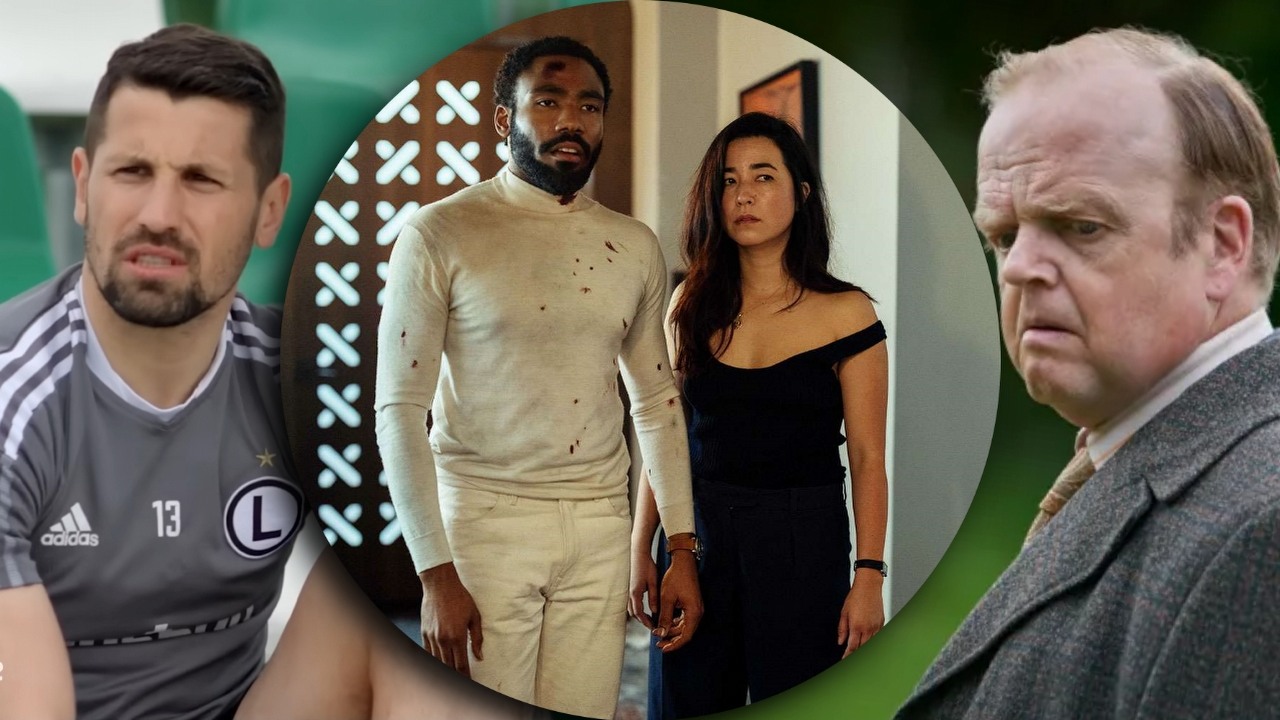 Co obejrzeć na Prime Video, Apple TV Plus i SkyShowtime w weekend 2-4 lutego 2024 roku, źródło grafiki: Legia. Do końca, Agata Biedrzycka, Amazon Studios, 2024 / Pan i Pani Smith, Donald Glover i Francesca Sloane, Amazon Studios, 2024 / W mroku cieni, Lewis Arnold, All3Media, 2023.