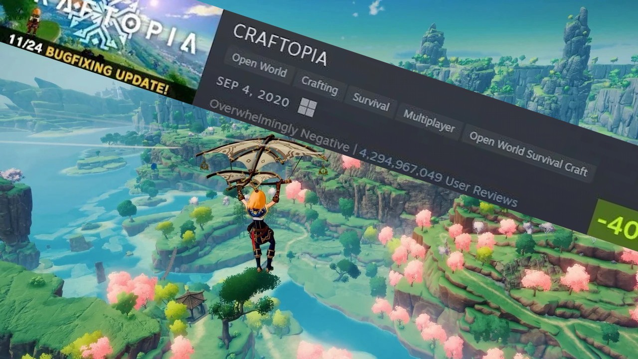 4 miliardy negatywnych not na Steam. Przez moment Craftopię „oceniło” pół świata, źródło grafiki: Pocket Pair..