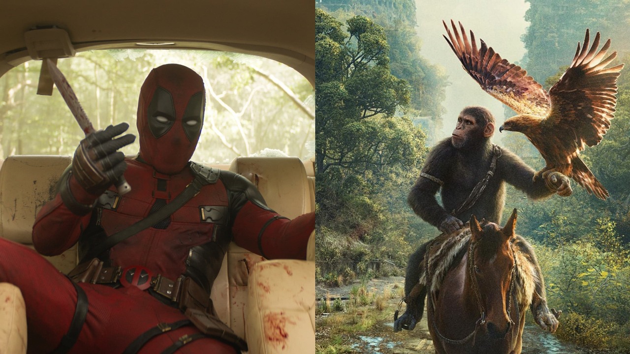 Wszystkie zwiastuny z Super Bowl 2024. Zobacz zapowiedzi Deadpoola 3, Twisters, Królestwa Planety Małp i innych, źródło grafiki: Deadpool 3, Shawn Levy, Marvel, 2024 / Królestwo Planety Małp, Wes Ball, Twentieth Century Fox, 2024.