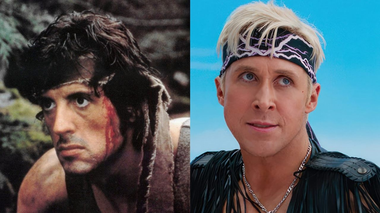 Sylvester Stallone chce, by Ryan Gosling przejął po nim rolę Rambo. ”To nie problem, że jest przystojny”, źródło grafiki: Barbie, Greta Gerwig, Warner Bros., 2023 /  Rambo: Pierwsza krew, Ted Kotcheff, Carolco Pictures, 1982.