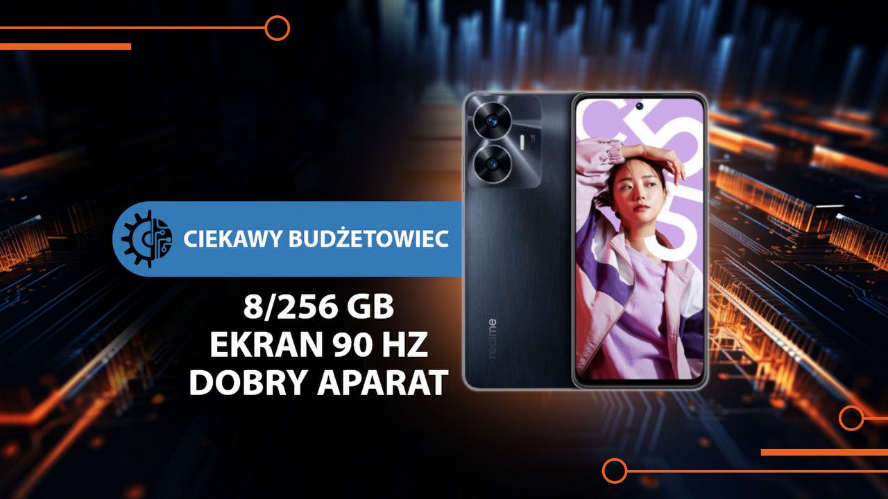 Budżetowy smartfon z zaskakująco pojemną pamięcią, dobrym aparatem i ładowarką 33 W.