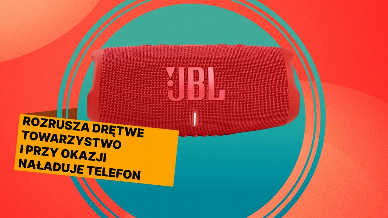 JBL Charge 5 rozkręci nawet najbardziej sztywną imprezę. Teraz ten popularny głośnik kupisz w rekordowej promocji, źródło grafiki: JBL; materiały promocyjne.
