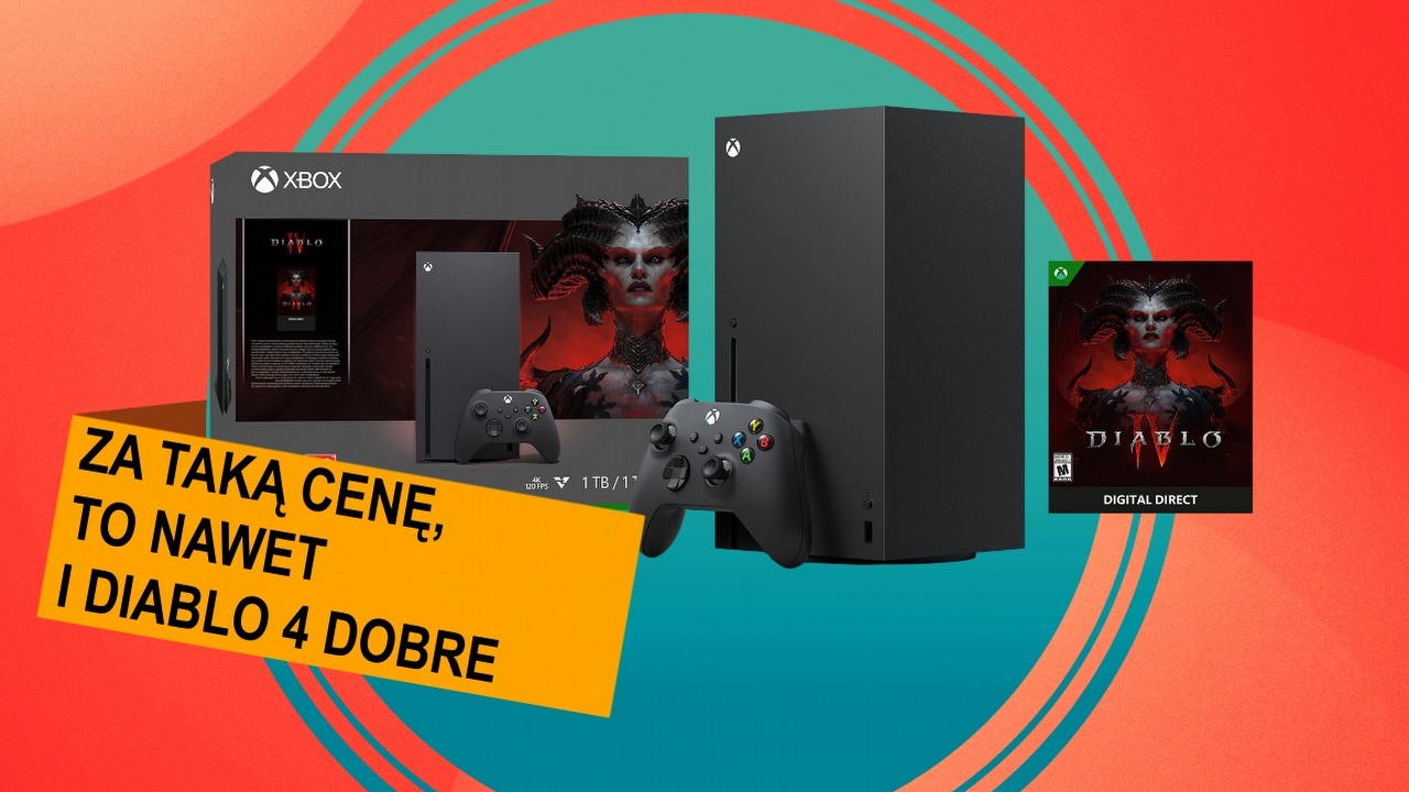 Xbox Series X w pakiecie z Diablo 4 poniżej 2000 zł. W takiej cenie PlayStation 5 nie kupisz, źródło grafiki: Microsoft; materiały promocyjne.