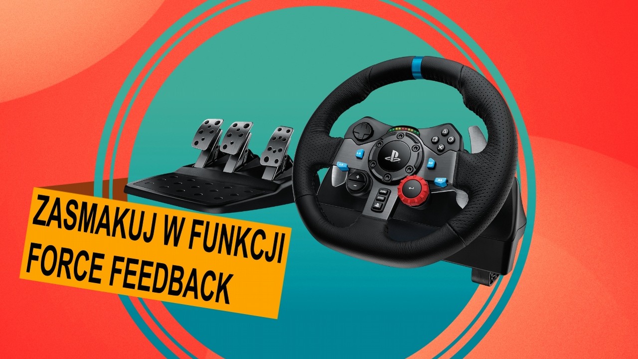 Spróbuj gier wyścigowych na kierownicy, a już nigdy nie sięgniesz po klawiaturę. Popularne modele Logitech znajdziesz teraz w odjazdowej promocji, źródło grafiki: Logitech.