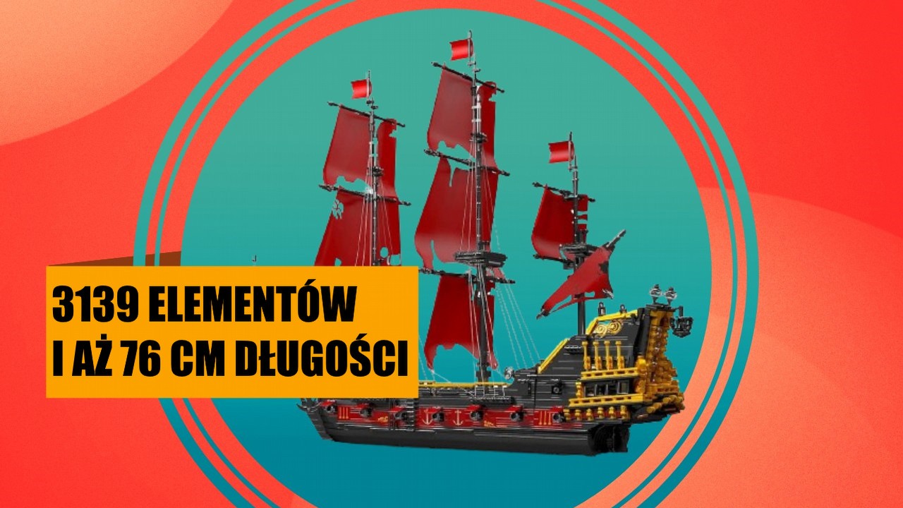 Nawet LEGO blednie w porównaniu z tym gigantycznym modelem statku pirackiego, źródło grafiki: Mould King.